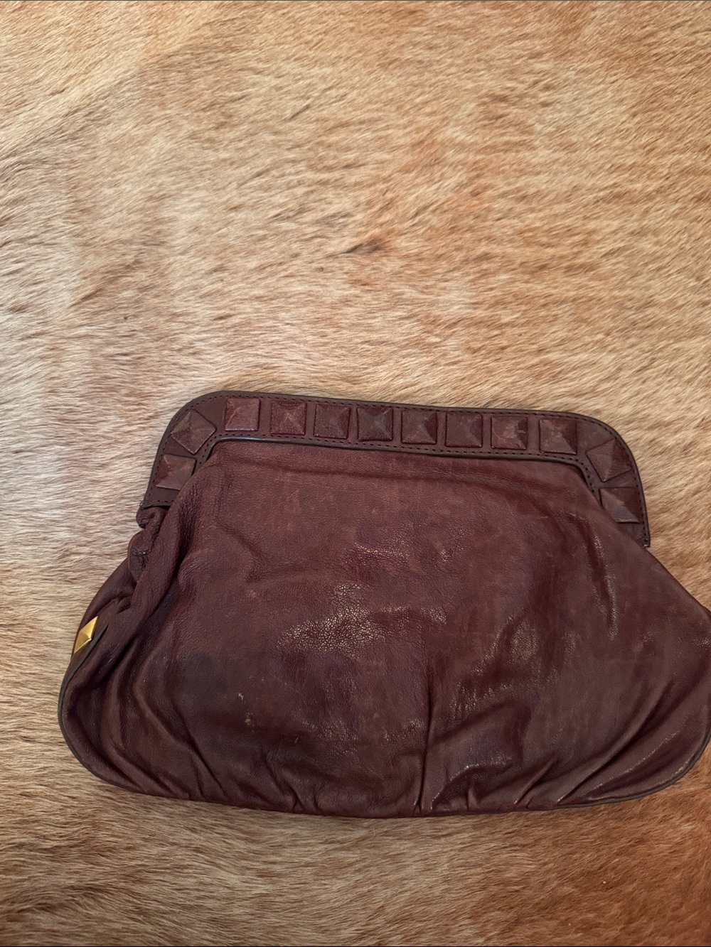 Linea Pelle Brown Leather Clutch